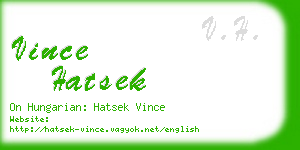 vince hatsek business card